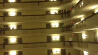 1000 High School Students Sing US National Anthem on 18 Floors of Hotel [upl. by Asilla901]