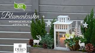 DIY weihnachtlicher Blumenkasten schnell gestaltet  How to  Deko Kitchen [upl. by Petta]