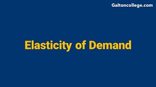 Elasticity of Demand [upl. by Nawaj]