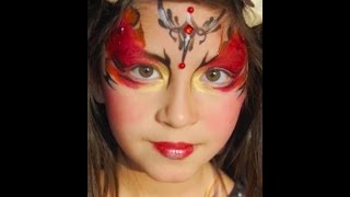 Devil Face Paint Design VIDEO Tutorial [upl. by Silvie404]