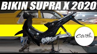 RESTORASI HONDA SUPRA X 100 FULL BARU SAMPAI JADI HONDA SUPRA X 2020 MOTOVLOG [upl. by Corey845]