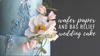 Bas relief and Wafer Paper Flower Wedding Cake Design  Cake Trends 2024  Florea Cakes [upl. by Giacobo]