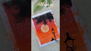 Paint with me part5 ❤️Easy sunset painting tutorial shorts art uljhan [upl. by Leffert]