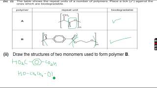 ALevel Chemistry Polymerisation Part 17 [upl. by Jessey]