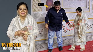 75yrs Old FARIDA JALAL with son arrives at Heeramandi Premiere  माशाअल्लाह कितनी खूबसूरत लग रही है [upl. by Odlabu]