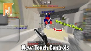 Playing Nethergames Bedwars after a long time With New Touch Controls  Minecraft PE 120 [upl. by Nelon]