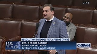 US House Debate on Resolution Expelling Rep George Santos RNY [upl. by Enaenaj493]