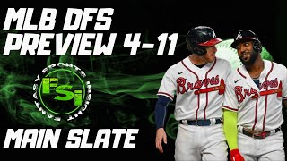 FSi DFS MLB  MainEarly Slate Preview  DraftKingsFanduel Picks  April 11th 2024 [upl. by Yeoz]