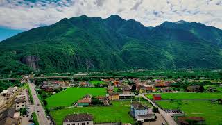 Aerial Overview of Domodossola Italy [upl. by Ajax]