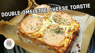 Double Omelette And Cheese Breakfast Toastie In Air Fryer  15 Minutes Breakfast Toastie Recipe [upl. by Reifinnej]