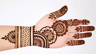 Stylish Simple Mehndi design for hands Easy Mehandi ka design Mehandi Mehndi designsHenna मेंहदी [upl. by Neufer]