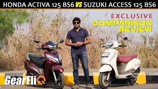 Suzuki Access 125 BS6 VS Honda Activa 125 BS6  Comparison  GearFliQ  Hindi [upl. by Gneh51]