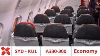 Review 10  AirAsia X A330 ECONOMY Class Review Sydney to Kuala Lumpur [upl. by Letti]