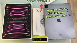 iPad Pro 6th Generation WiFi  Cellular Unboxing  Apple pencil 2 unboxing ipadpro ipad ipadmini [upl. by Ahsuatal]