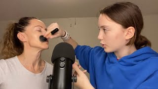 ASMR With My Mom Doing Her Makeup amp Hair💄💇‍♀️ [upl. by Newo]