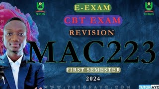 MAC223 EEXAM  CBT EXAM  REVISION  FIRST SEMESTER  NOUN [upl. by Mun158]