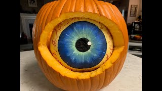 How I Painted An Eyeball On a Pumpkin  Acrylic Painting [upl. by Lancaster744]