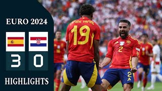 España  Croacia 30  Resumen y Goles 🏆 EURO 2024 [upl. by Magdaia]