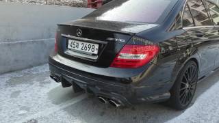 Benz c63 amg exhaust cold start [upl. by Ykvir]