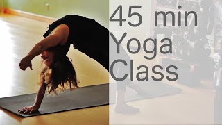 Yoga Body Workout Free Yoga Class Vinyasa Yoga 45 min Class  Fightmaster Yoga Videos [upl. by Orian]