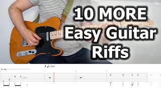 10 Easy Guitar Riffs for Beginners with Tabs PART 2 [upl. by Ninnette]