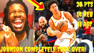 JOHNSON LIT UP STATE FARM ARENA HAWKS VS PISTONS HIGHLIGHTS REACTION 2024 [upl. by Lounge]