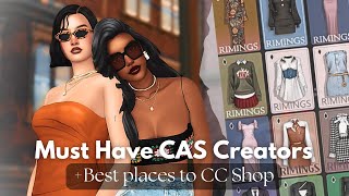 CAS CC Showcase  How to CC Shop👠💅🏾  My Must Have CC Creators wlinks The Sims 4 [upl. by Eldwun]