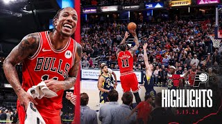 HIGHLIGHTS Chicago Bulls beat Pacers 132129 in OT behind DeMar DeRozans 46 points [upl. by Autum]