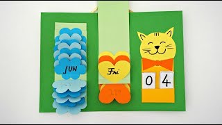 Waterfall calendar  How to make a calendar  DIY Wall calendar  Easy paper crafts [upl. by Negeam]