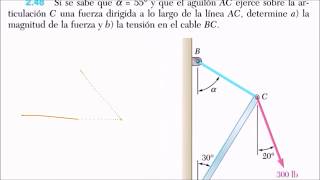 ESTÁTICA Equilibrio de partícula en 2D Ejercicio 248 Beer and Jhonston [upl. by Zelde]