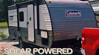 ADDING SOLAR ON THE COLEMAN 17B CAMPER on the way to off grid [upl. by Nennahs]