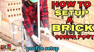 Bricklaying How To Setup A Brick Corner Postdiy tips [upl. by Prospero]