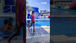 Enjoying in the swimming pool with son and daughter swimming pools for kids beach sunnybeach [upl. by Aniroc]