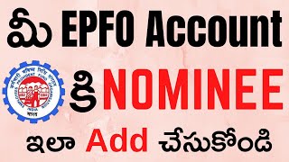 Add Nominee EPF Account From EPF Portal Online  How to add Nominee in EPF Account Online in Telugu [upl. by Laurent]