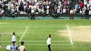 Novak Djokovic beats Lorenzo Musetti in Wimbledon SemiFinal and his oncourt interview [upl. by Latreshia]