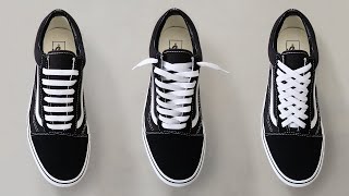 How To Lace Vans Old Skools 3 Ways w ON FEET  Top Shoe Lace Styles [upl. by Id526]