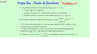 PrépaBac  Etude de fonction quot Problème 6quot [upl. by Gennie]