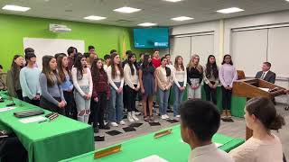 Lazar Middle School’s Chamber Choir performs at the Montville Board of Ed meeting on Jan 23 2024 [upl. by Idonah]