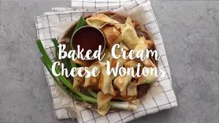 Baked Cream Cheese Wontons Recipe Video [upl. by Lopes]