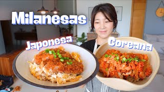 Milanesa Coreana🇰🇷 y Japonesa🇯🇵ㅣPicante y Salado Dulce 😋 [upl. by Carew411]