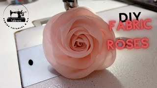 📌 DIY FABRIC ROSES  How to make handmade fabric flowers easy and beautiful  Nabiesew [upl. by Jocelyn]