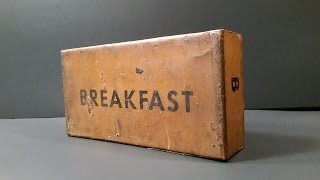 1945 US K Ration Breakfast MRE Review 70 Year Old Pork amp Eggs Meal Ready To Eat Unboxing [upl. by Piscatelli]