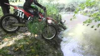 Honda CR125 Dirt Bike Deep Ravine Water Crossing [upl. by Murray]