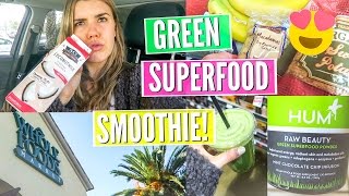 GREEN SUPERFOOD SMOOTHIE  SPEND THE DAY WITH ME [upl. by Caitlin706]