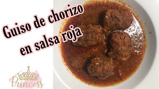 Guiso de Chorizo en salsa roja  rapida y facil✨ [upl. by Desberg]