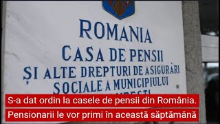 Sa dat ordin la casele de pensii din România Pensionarii le vor primi în această săptămână [upl. by Hayden148]