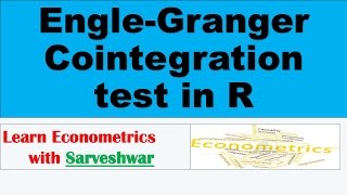 Cointegration test using Engle Granger Methodology in R Studio [upl. by Notgnilliw]