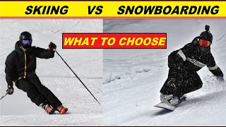 Skiing vs Snowboarding for beginners [upl. by Uwton]