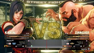 SFV Champion Edition 🔥 uttyverg Karin Vs ASASE Zangief 🔥 Online Matchs 01222023 [upl. by Adnohsar]