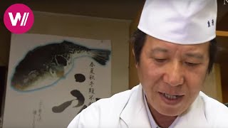 Fugu  how to prepare the deadly pufferfish as shown by quotUoseiquot chef Rikizo Okamoto  Tokyo [upl. by Gerkman618]